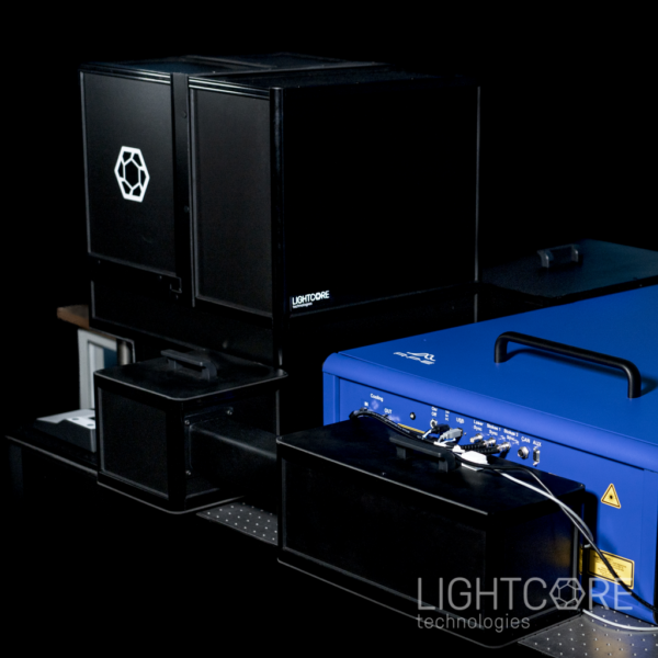 BonXplorer microscope for multiphoton, Raman, and histology imaging, with source laser