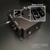 User-friendly injection box for delivery of tabletop laser via an optical fiber